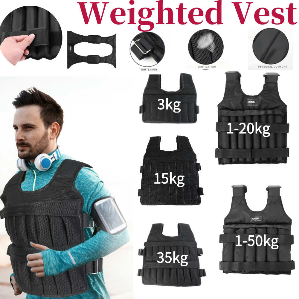 Crossfit Vest - 3/15/35kg Trainingsgewichtjas Verstelbaar trainingsvest Trainingsapparatuur voor