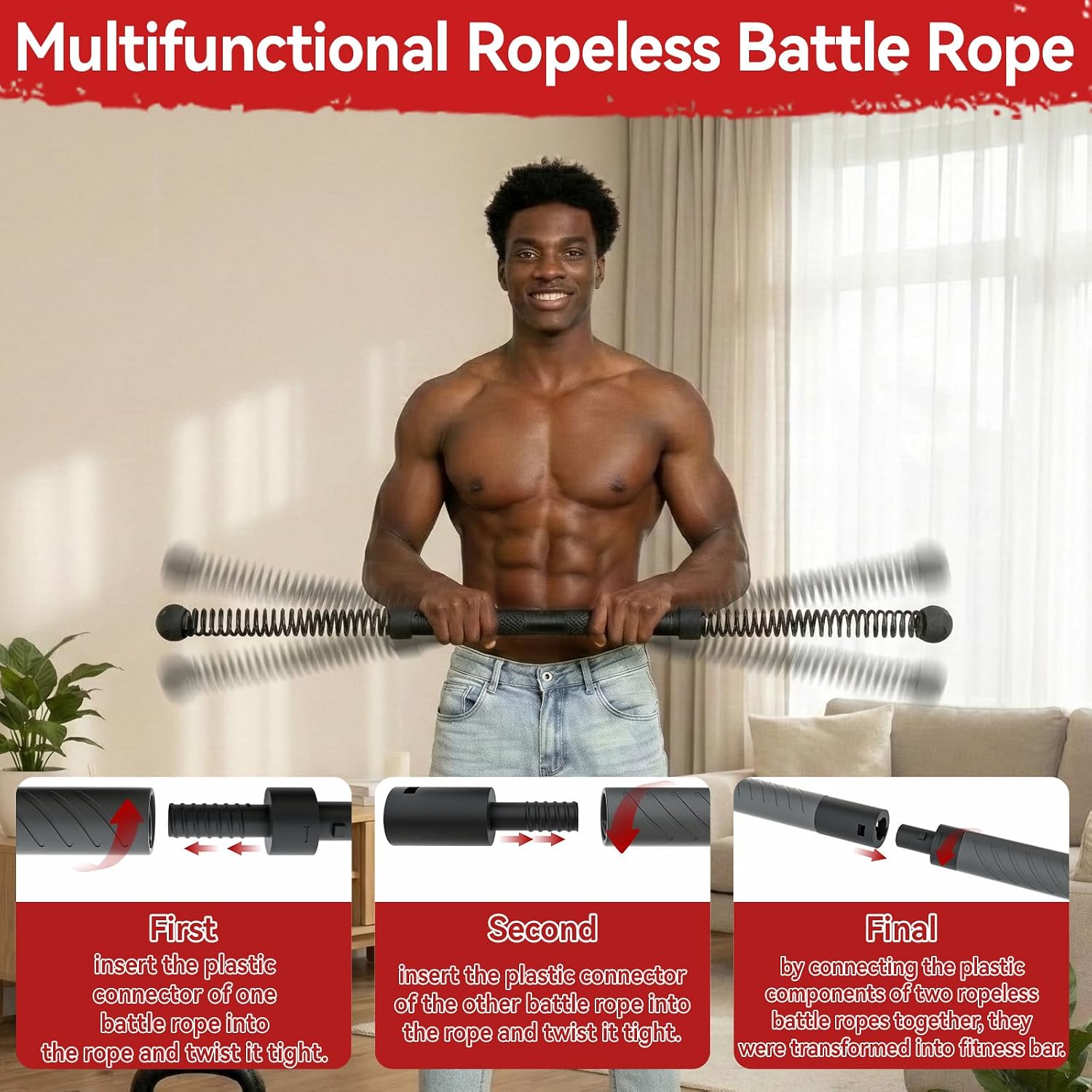 Crossfit Equipment - 2-in-1 Verbeterde Draadloze Battle Rope Power